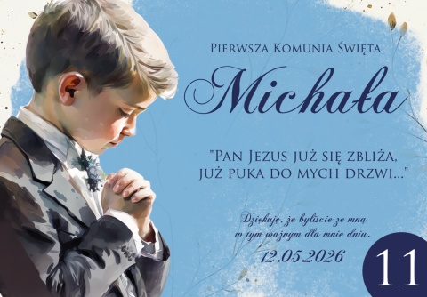 75mm x115 Komunia Chłopca Podziękowanie Magnes Basic 3D