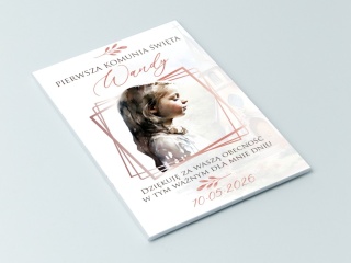 75mm x115 Komunia Dziewczynki Podziękowanie Magnes Basic 3D