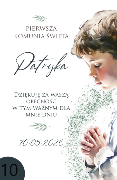 75mm x 55 Komunia Chłopca Podziękowanie Magnes Basic 3D