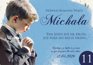 75mm x 55 Komunia Chłopca Podziękowanie Magnes Basic 3D