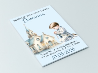 75mm x 55 Komunia Chłopca Podziękowanie Magnes Basic 3D