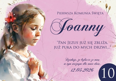 75mm x 55 Komunia Dziewczynki Podziękowanie Magnes Basic 3D