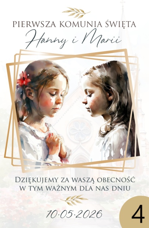 75mm x 55 Komunia Rodzeństwa Podziękowanie Magnes Basic 3D