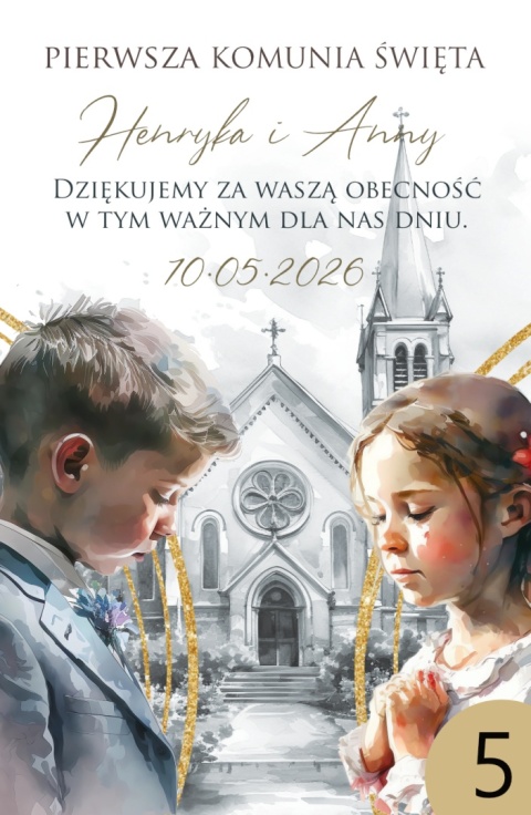 75mm x 55 Komunia Rodzeństwa Podziękowanie Magnes Basic 3D