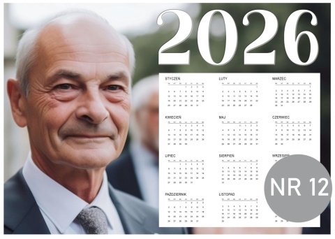 12 Kalendarz z dedykacją dla dziadka  - na dzień dziadka 2026