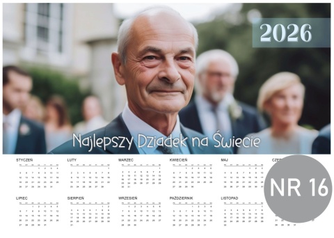 16 Kalendarz z dedykacją dla dziadka  - na dzień dziadka 2026