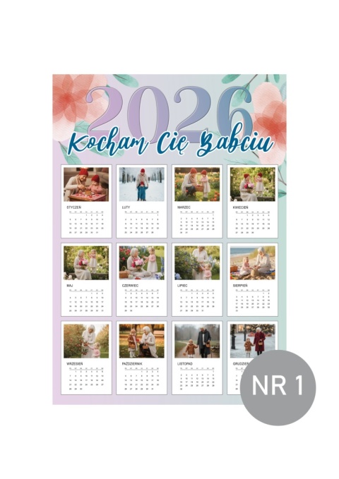 1 Kalendarz z dedykacją dla babci - na dzień babci 2026