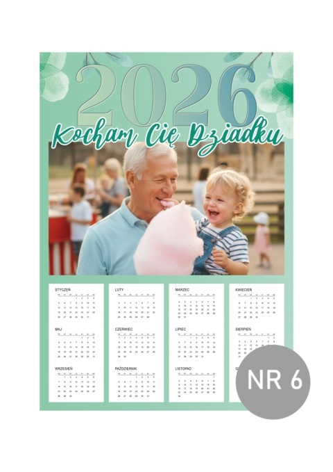 6 Kalendarz z dedykacją dla dziadka  - na dzień dziadka 2026