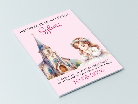 75mm x 55 Komunia Dziewczynki Podziękowanie Magnes Basic 3D